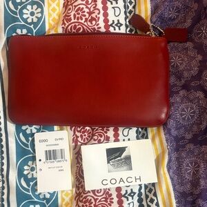 Coach Cherry Leather Cosmetics Case